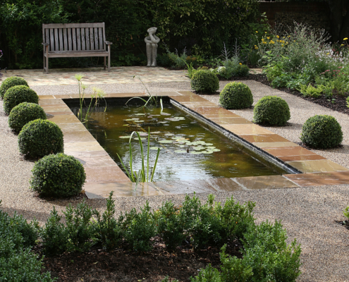 Formal pond and planting