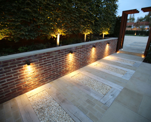 Garden brick wall lights