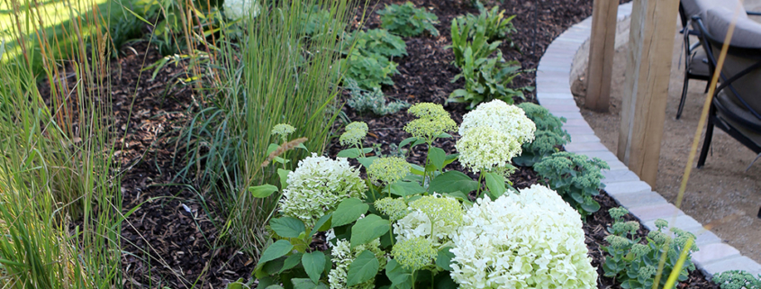 Curved flower border