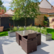 Small modern garden dining area