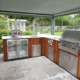 Outdoor Kitchen Cedar clad kitchen with bio climatic pergola