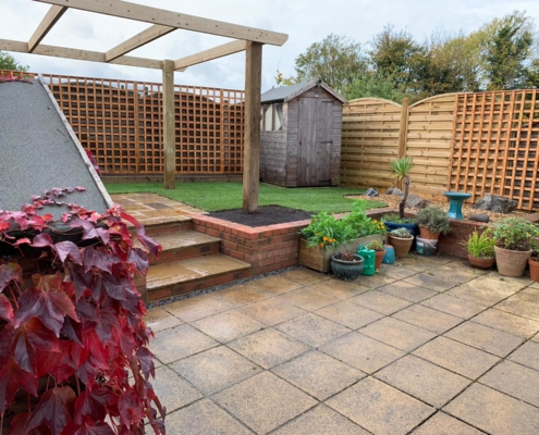 Small garden with pergola