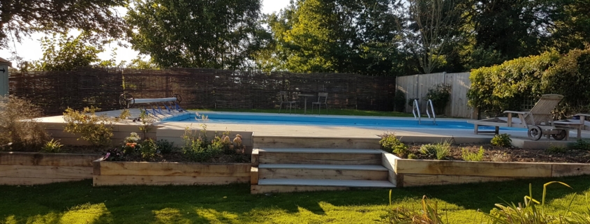 Pool decking with steps