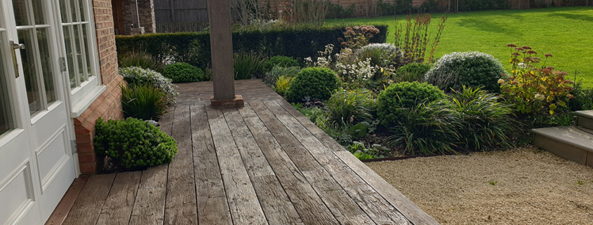 Old recycled oak decking